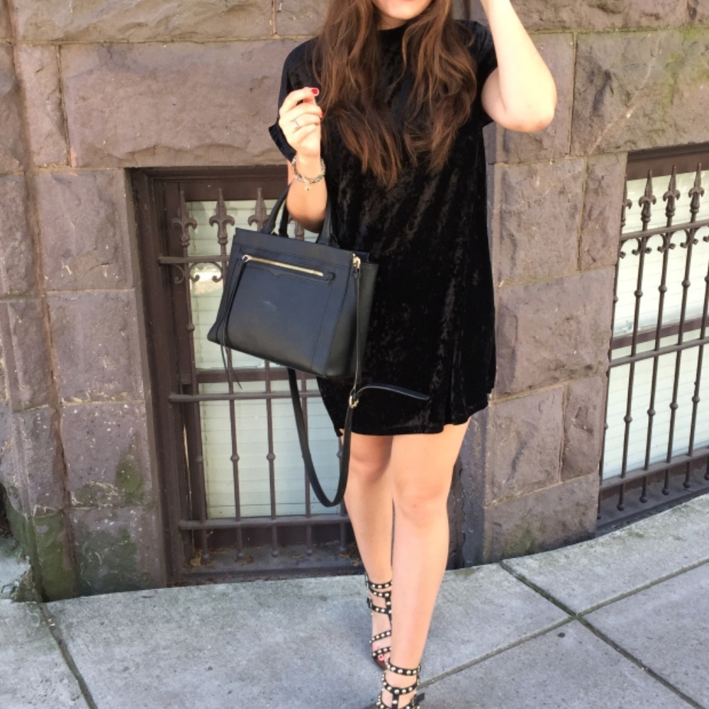 Crushed Velvet Tshirt Dress - Picture 2 of 8